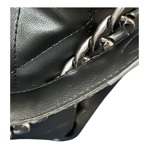 Steve Madden Quilted Black Shoulder Bag – Gunmetal Chain Strap - Picture 11 of 13